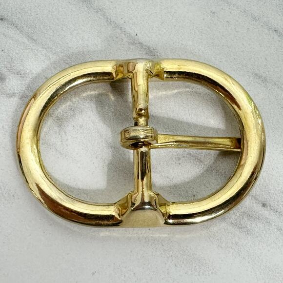 Oval Gold Tone Simple Basic Belt Buckle - Picture 5 of 14